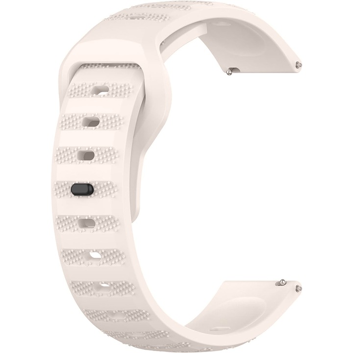 Curea Bermek pentru Galaxy Watch 6, Galaxy Watch 5/ Watch 5 Pro, Galaxy Watch 4, Huawei Watch GT 3 42mm, 20mm, silicon, starlight