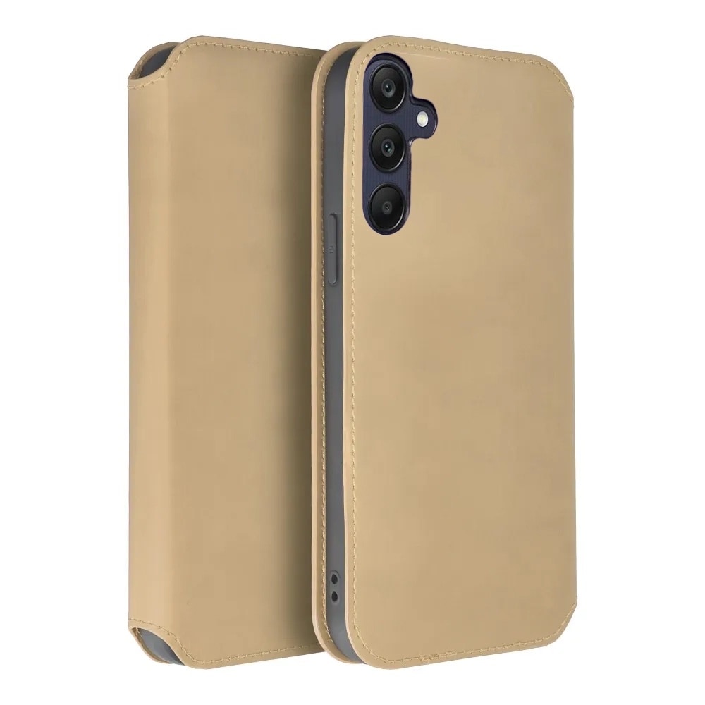 Husa pentru Samsung Galaxy A55 5G Daden Tip carte, Dual Pocket, Suport card, Functie de Stand si Inchidere Magnetica, Protectie Sporita, Auriu
