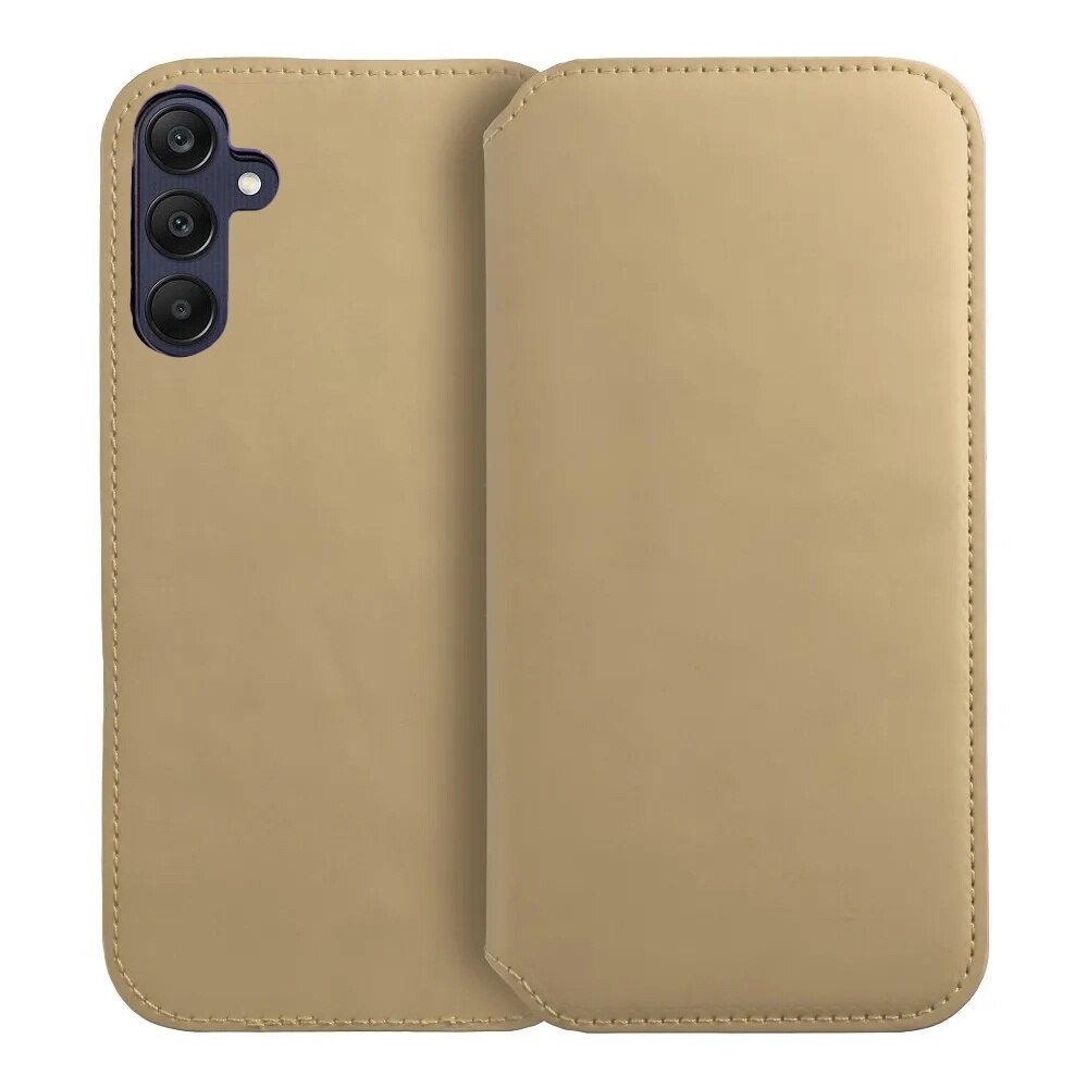 Husa pentru Samsung Galaxy A55 5G Daden Tip carte, Dual Pocket, Suport card, Functie de Stand si Inchidere Magnetica, Protectie Sporita, Auriu
