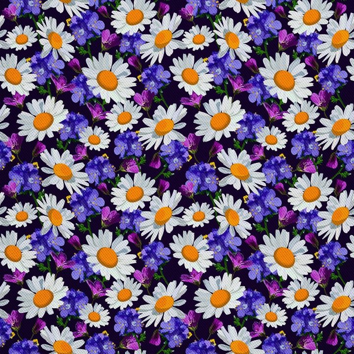Textil anyag, Nyári vadvirágok, Poliészter 100%, 210g/pm, Méret: 100cm x 155cm, DX655