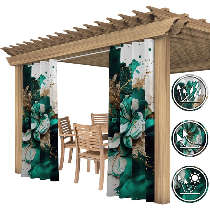 Perdea De Gradina, Homeview, Zxt174, Rejansa, 100% Poliester, 200G/M2, Waterproof, Multicolor, 155X220