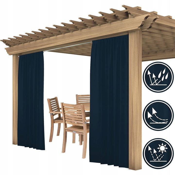 Perdea De Gradina, Homeview, Zxj004, Rejansa, 100% Poliester, 200G/M2, Waterproof, Multicolor, 155X240