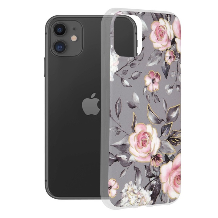 Кейс с висока степен на защита за iPhone 11, AIR Protect, F70, Термоустойчива пластмаса, Bloom of Ruth Titanium Grey