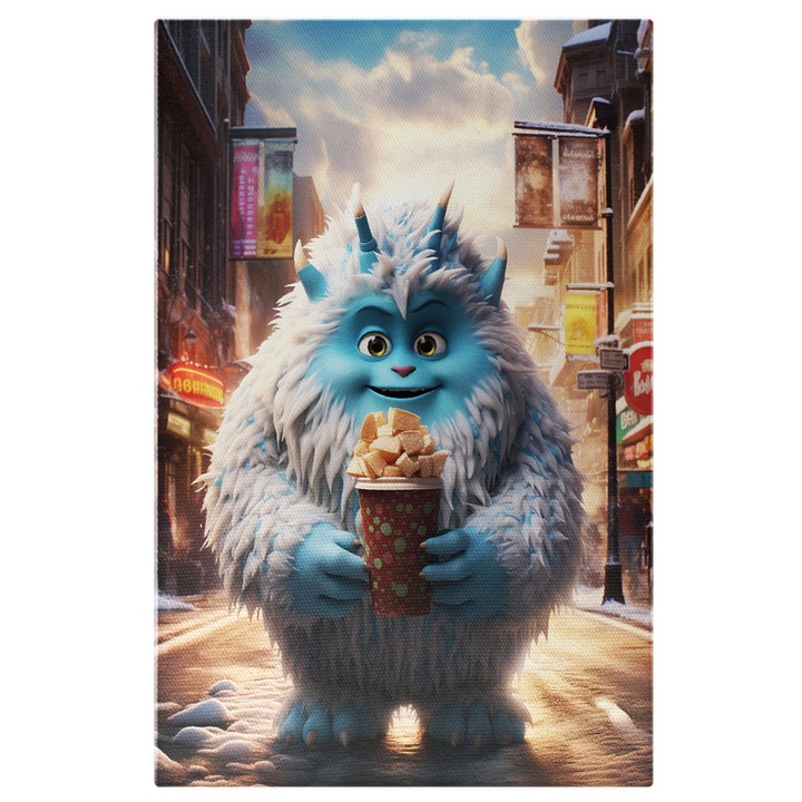 Картина на платно: Анимиран герой в китайски квартал - художествена фотография и анимация, Дигитална, 100x70 см