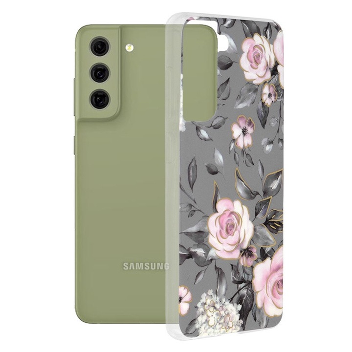 Високо защитен калъф за Samsung Galaxy S21 FE 5G, AIR Protect, N51, Термоустойчива пластмаса, Bloom of Ruth Titanium Grey
