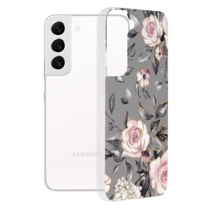 Високо защитен калъф за Samsung Galaxy S22 5G, AIR Compact, N59, Термоустойчива пластмаса, Bloom of Ruth Titanium Grey