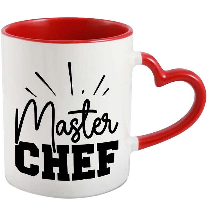 Cana pentru un bucatar sef - gatit pasiune efort cu Maner Inima Rosie