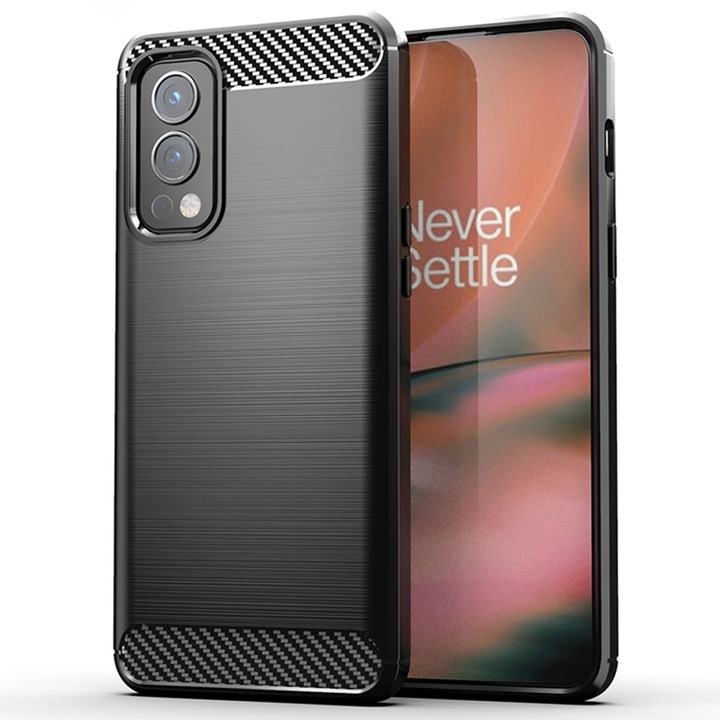 Husa telefon pentru Oneplus Nord 2 5G, TPU Carbon, Techsuit, negru