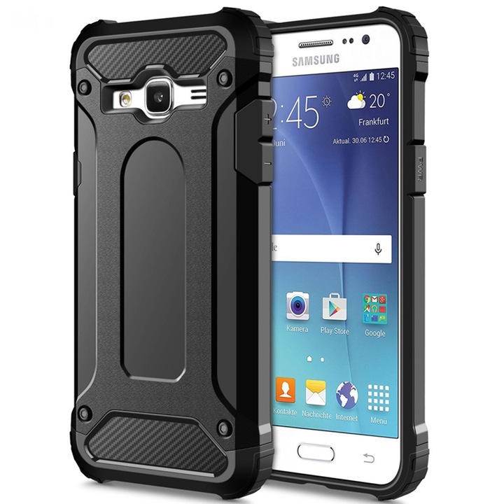 Калъф с висока защита за Samsung Galaxy J5 SM-J500, Sol Safe, B65, твърда пластмаса, Techsuit Hybrid Armor, B65, твърда пластмаса, интензивен тъмен