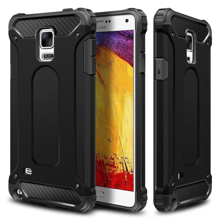 Калъф за Samsung Galaxy Note 4 N910, Techsuit Hybrid Armor, Черен