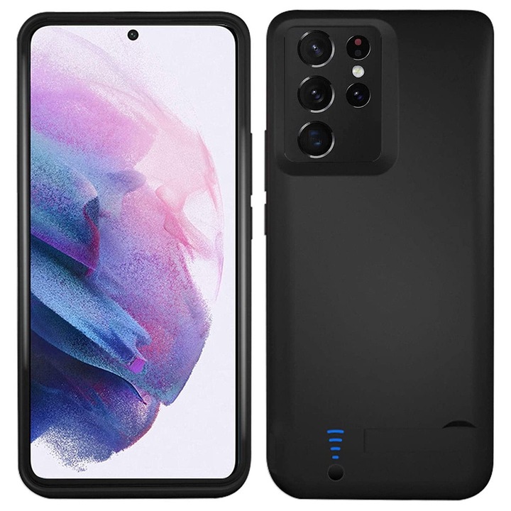 Husa pentru Samsung Galaxy S21 Ultra 5G cu Baterie de 5000mAh, Power Pro, R224, Black