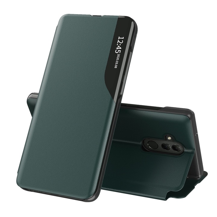 Капак с висока степен на защита за Huawei Mate 20 Lite, Sol Protection, V29, Екологична кожа, Forest Green