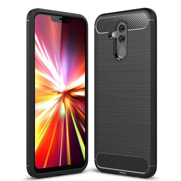 Magas védelmi tok Huawei Mate 20 Lite telefonhoz, Sol Protection, P72, Hőálló műanyag, Intense Dark