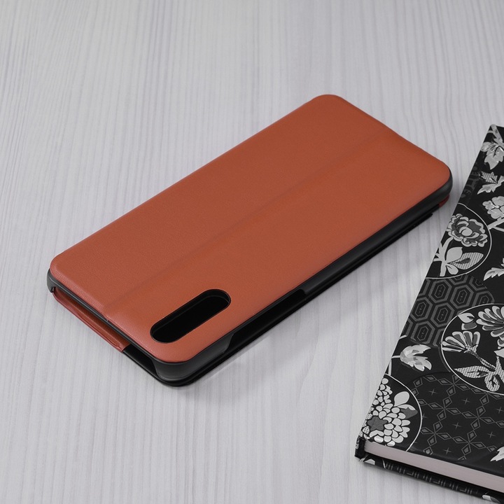Калъф с висока защита за Huawei P20, Sol Protect, P74, Екологична кожа, Orange Touch