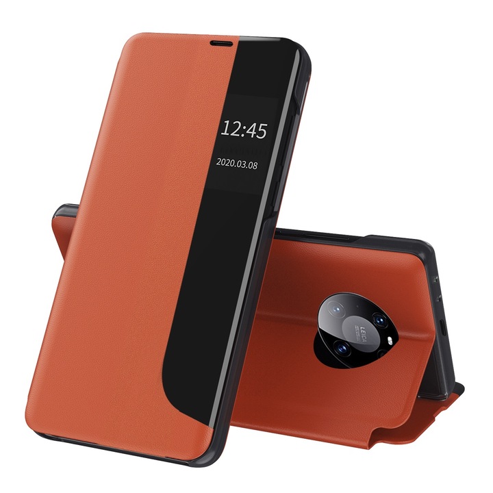 Калъф с висока защита за Huawei Mate 40 Pro, Sol Protect, I33, Екологична кожа, Orange Touch