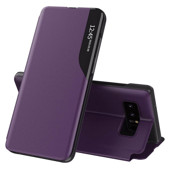 Калъф с висока защита за Samsung Galaxy Note 8, Sol Protection, U28, Еко кожа, Berry Purple