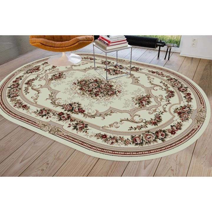 Covor Clasic, Home Vista, Lotos 574, Oval, Crem / Bej, 120x170 cm