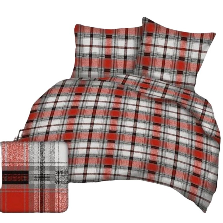 Fata de perna Bark 40x40 in carouri rosu 009