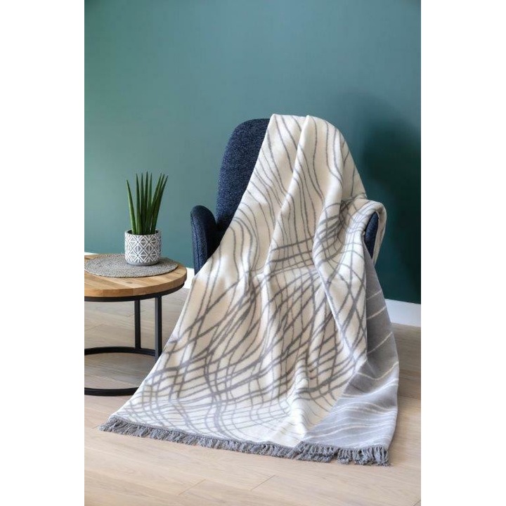 Patura Unia, 150x200cm, crem gri, bumbac