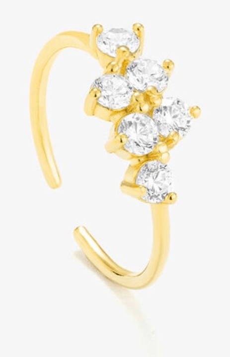 Inel RADIANT, colectia WOMEN, otel inoxidabil, auriu, cu CZ alb