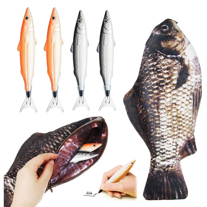 Penar 3D peste neechipat, Simulare crap sac de creion, Excitat, Cu 4 stilouri, cu captuseala groasa de spuma Penare