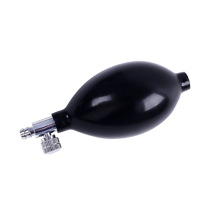 Accesorii pentru monitorul tensiunii arteriale, SINBINTA, Functie reglabila, Cu supapa cu surub metalic, Sigur si stabil, Pentru monitoare de tensiune arteriala, tractiune cu aer la gat si airbag-uri, Latex/Metal, 92 x 47mm, Negru