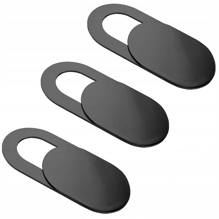 Set protectii camera web, telefon, tableta, 3 bucati, 9 x 18 mm, negre, Dactylion®