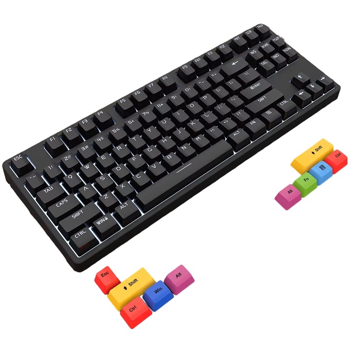 Tastatura Mecanica NK100 Cu 87 De Taste, Lumina RGB Cu 20 De Moduri, Functie De Ritm Pe Muzica, Capac Detasabil, Usb-C