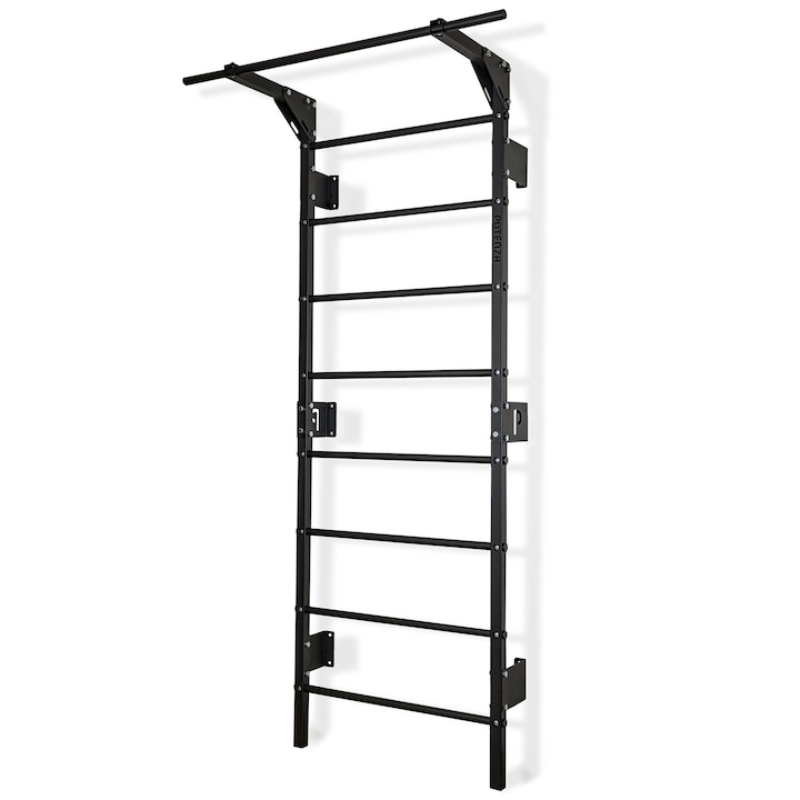 Spalier Gimnastica, Potenza, Cu Bara, 230x81 cm, Otel, Negru