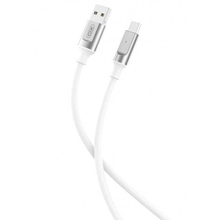 USB-C (Type-C) adatkábel, töltőkábel, USB-USB-C, fehér, 6A 1m, XO NB251