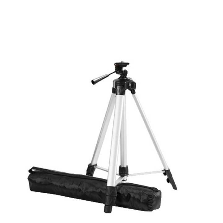 Trepied nivel laser, Aluminiu, Inaltime reglabila, 1.5m/1.56m, Negru