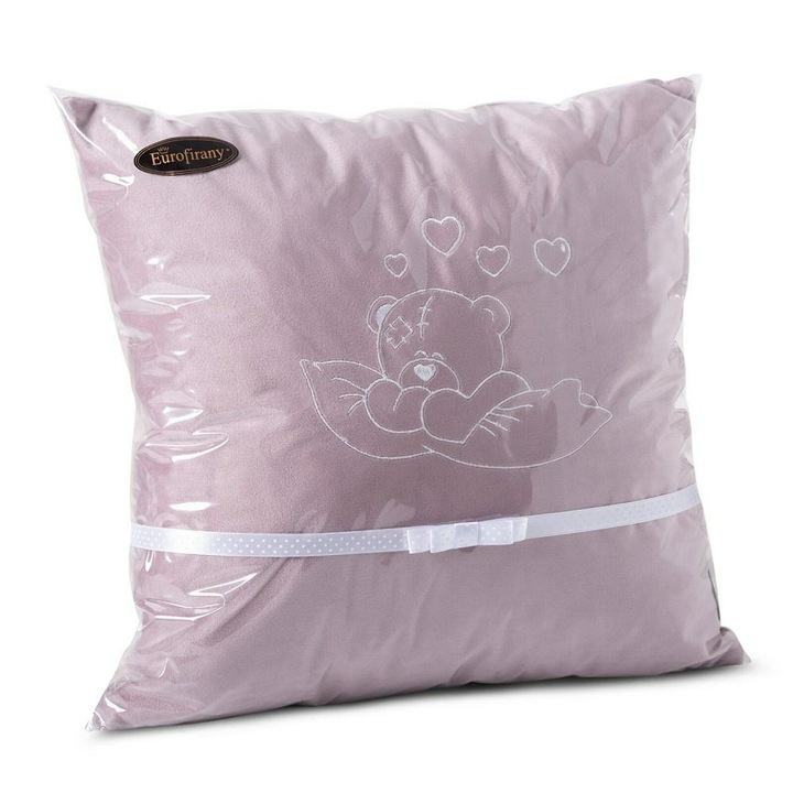 Set perna decorativa Eurofirany Meklanie, 40x40cm, roz pudrat, cu fermoar