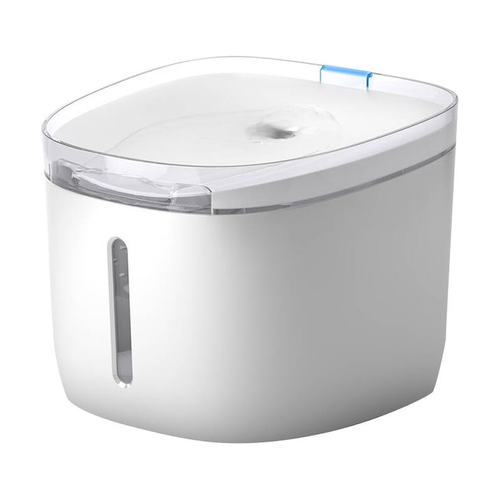 Fantana de apa smart PETONEER Fresco Mini pentru animale, 1.9L, Filtrare, Control aplicatie, Alb