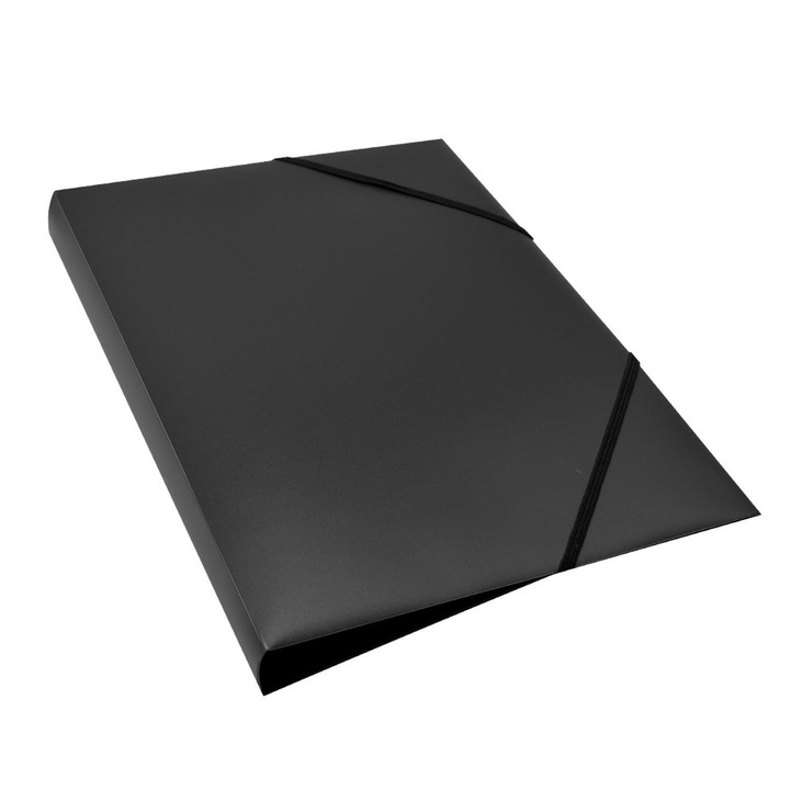 Gumis mappa A4, műanyag gerincvastagított 30mm, Bluering, fekete