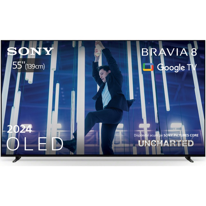 Televizor Sony BRAVIA 8 OLED 55XR80, 139 cm, Smart Google TV, 4K Ultra HD, 100 Hz, Clasa F (Model 2024)