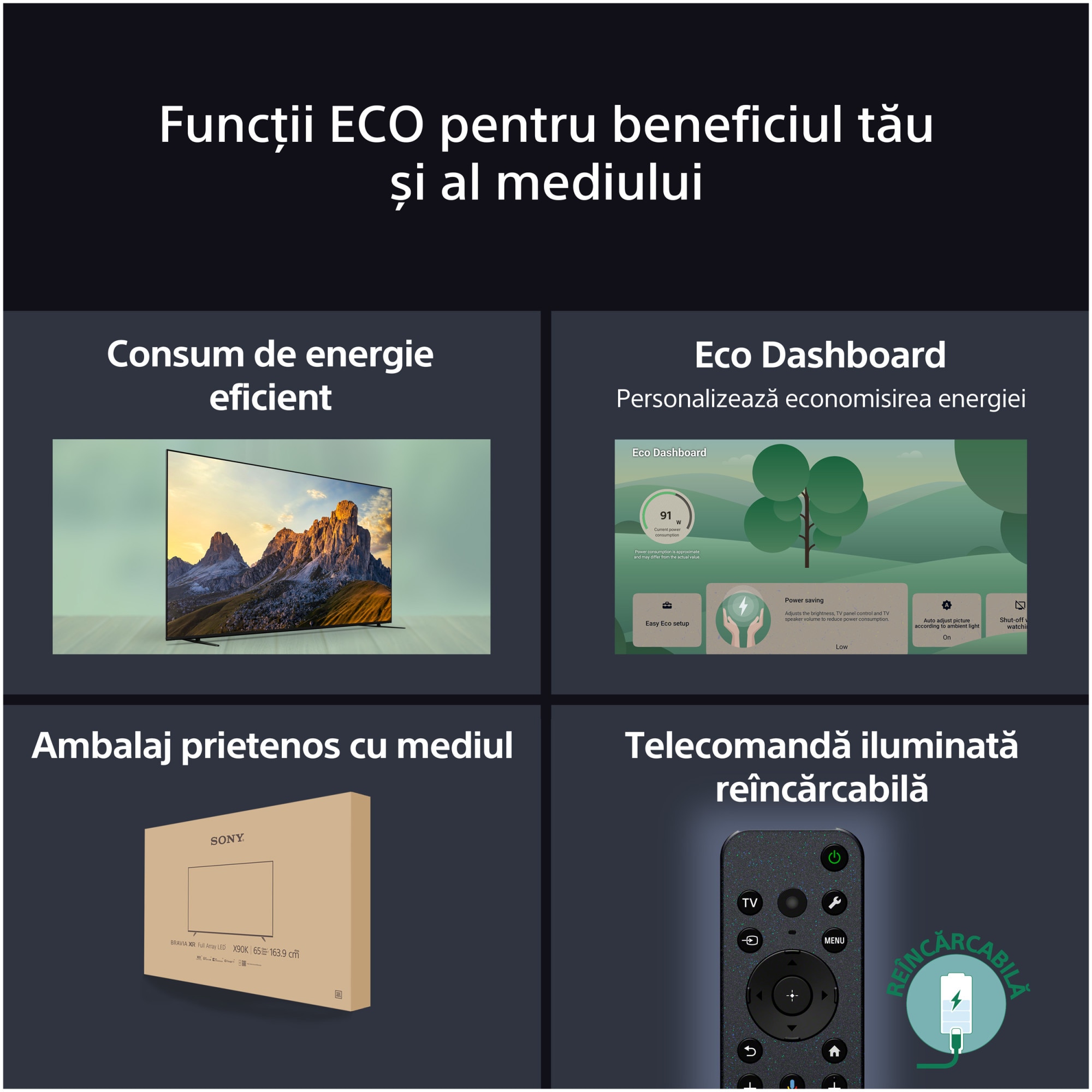Televizor Sony BRAVIA 7 QLED XR l Mini LED 75XR70, 189 cm, Smart Google TV, 4K Ultra HD, 100 Hz, Clasa D (Model 2024)