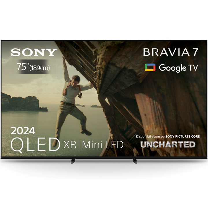 Televizor Sony BRAVIA 7 QLED XR l Mini LED 75XR70, 189 cm, Smart Google TV, 4K Ultra HD, 100 Hz, Clasa D (Model 2024)