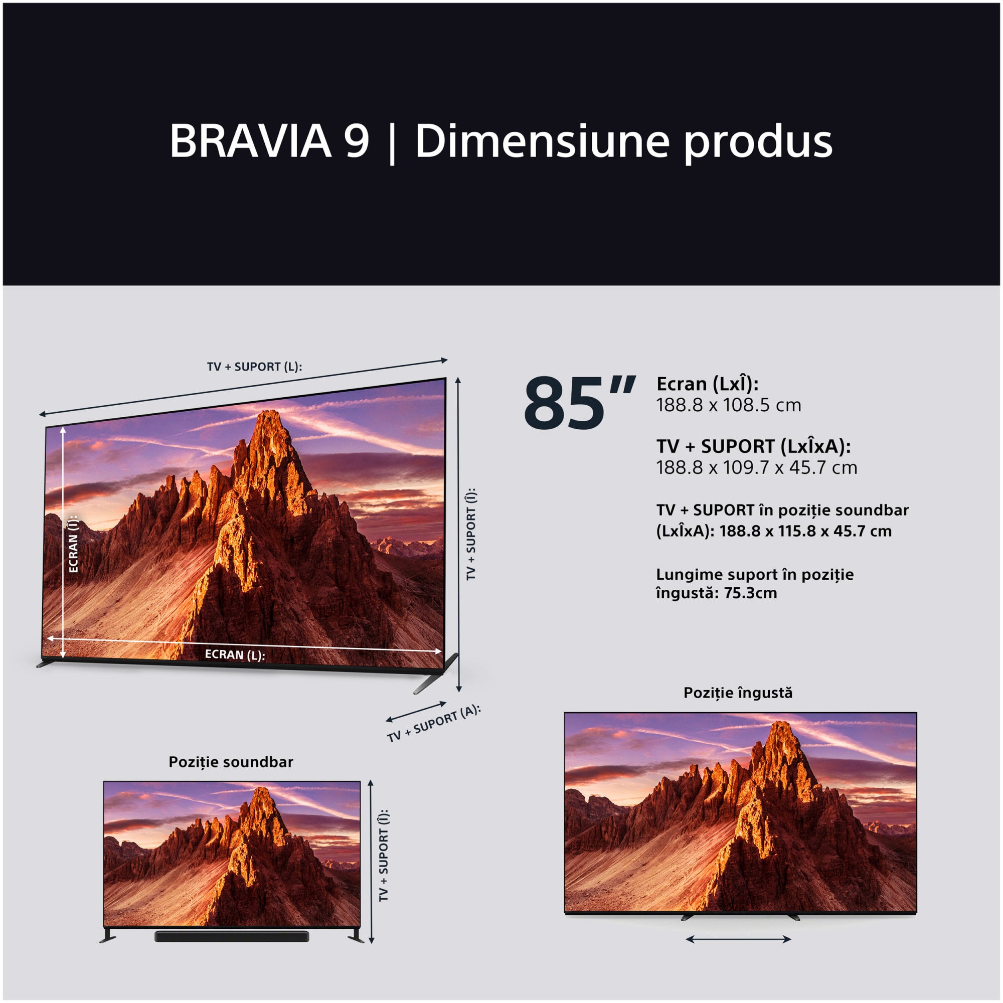 Televizor Sony BRAVIA 9 QLED XR l Mini LED 85XR90, 215 cm, Smart Google TV, 4K Ultra HD, 100 Hz, Clasa D