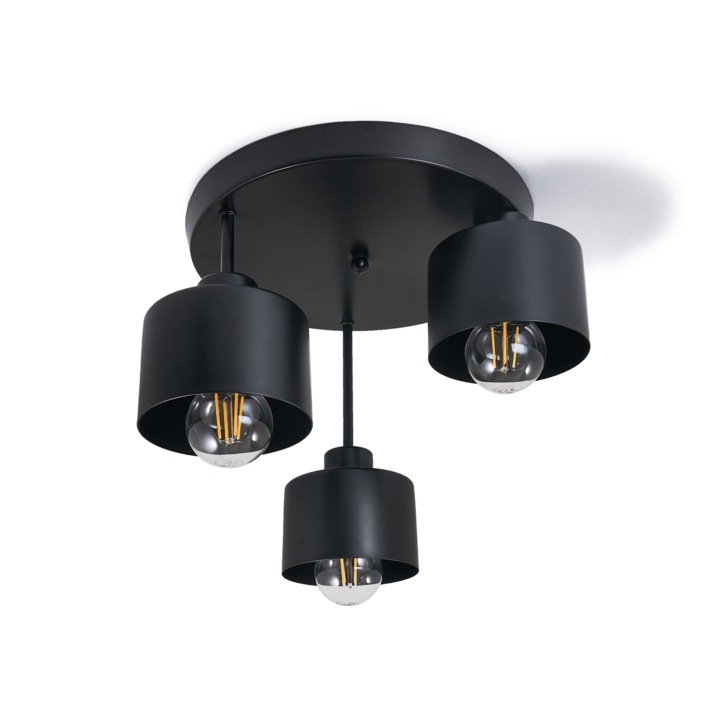 Corp de iluminat cu LED cu halogen montat pe suprafata Elza x3, Negru