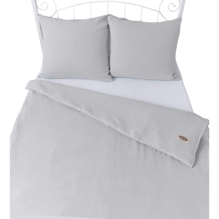 MATEX ágyneműgarnitúra, pamut, 220x200cm, 70x80cm, szürke, 3 db