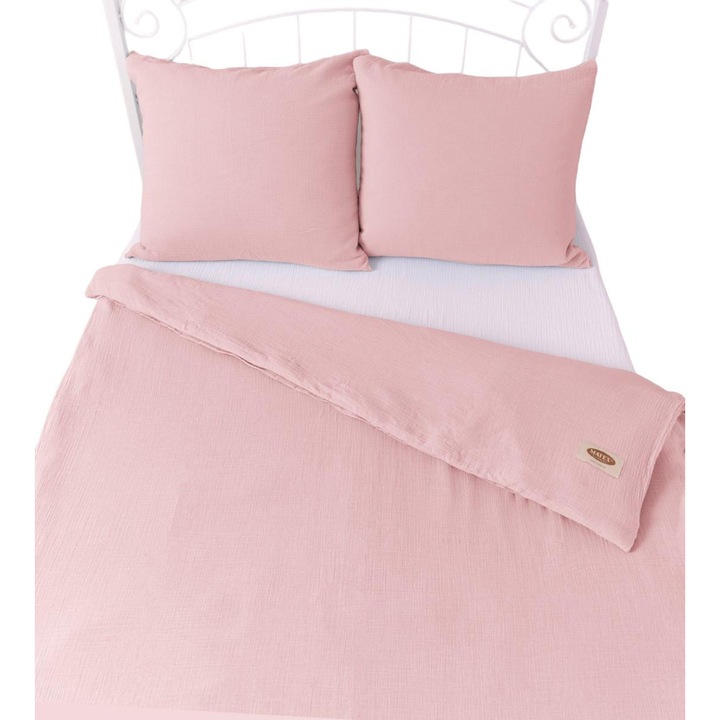 MATEX ágyneműgarnitúra, pamut, 220x200cm, 70x80cm, rózsaszín, 3 db