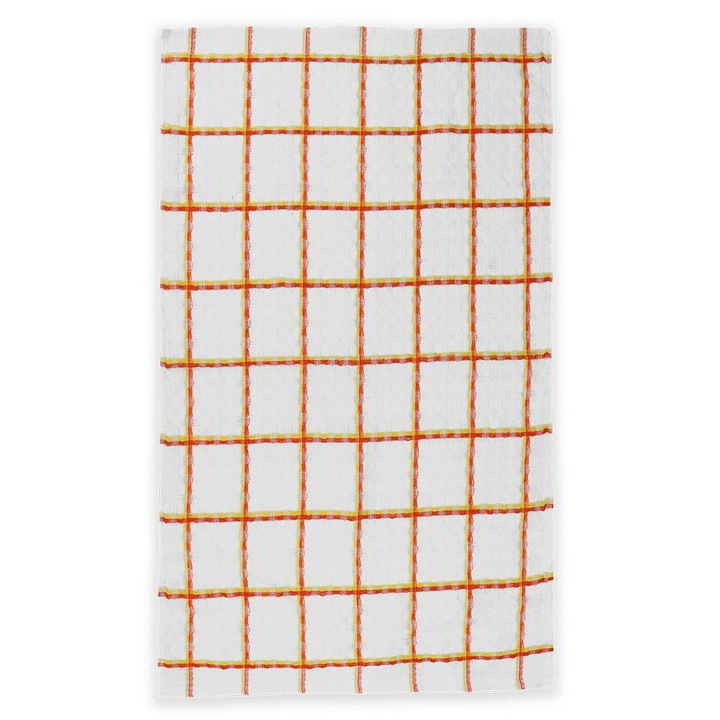 Konyharuha Domarex Big Check, pamut, sárga, 38x64 cm
