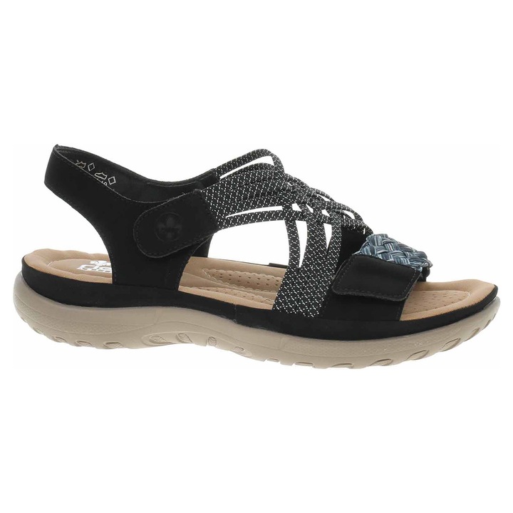 Sandale dama Rieker 64889-00 negru, Negru, 43
