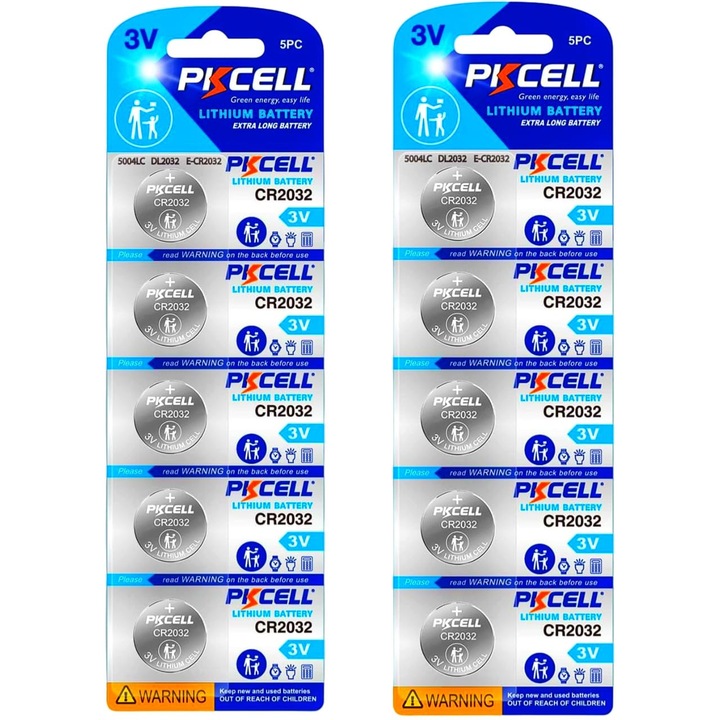 Set 10 baterii CR2032, litiu, 3V