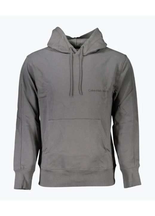 Hanorac barbati fara inchidere cu logo si croiala Regular Fit, Gri inchis, Gri inchis