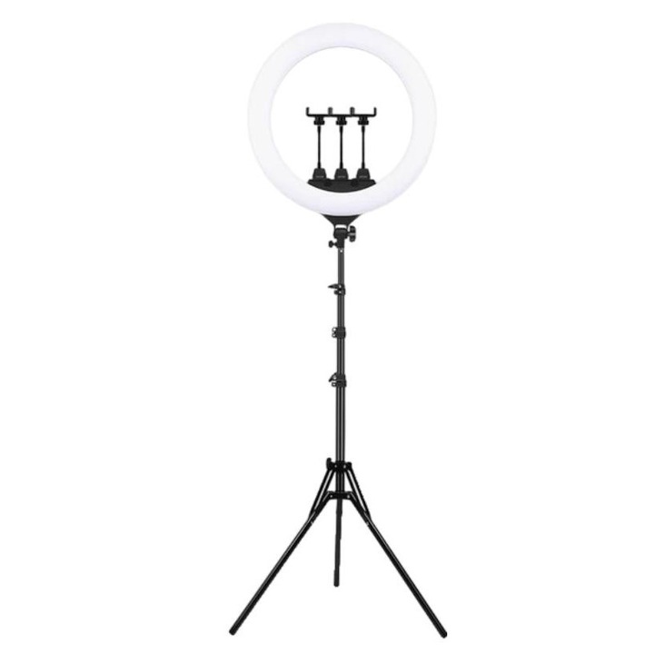 Set lumina inelara LED, 22inch, temperatura culoare reglabila, trepied ajustabil, multicolor, 200cm