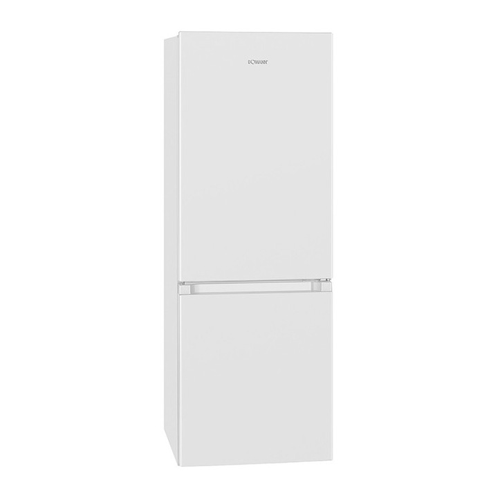Combina frigorifica Bomann, H 143 cm, capacitate 175 l, congelator 4 stele 53 litri, consum redus, 3 rafturi sticla securizata, 3 rafturi pe usa, compartiment legume/fructe, control temperatura, iluminat interior LED, usi reversibile, silentios, alb