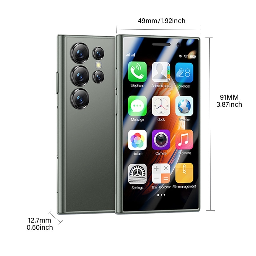 Telefon Mobil Rainbuvvy S23 Pro, 4G, Android 9.0, Baterie 1950mAh, 2GB RAM, 16GB ROM, Verde, Dual SIM