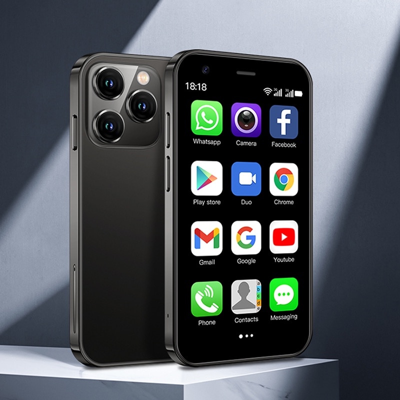 Smartphone Mini Rainbuvvy XS15, Android 8.1, 2GB RAM, 16GB ROM, Negru, Dual SIM, 3G, 3.0 Inch