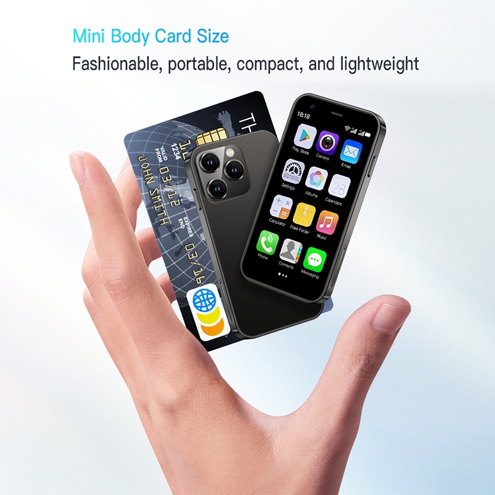 Smartphone Mini Rainbuvvy XS15, Android 8.1, 2GB RAM, 16GB ROM, Negru, Dual SIM, 3G, 3.0 Inch